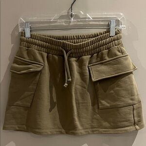 OAK + FORT Olive Cargo Mini Skirt
